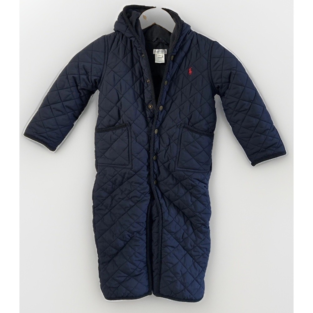 Ralph Lauren Toddler Baby Quilted Snowsuit Bunting Romper Snap Front Sz 24 Mths